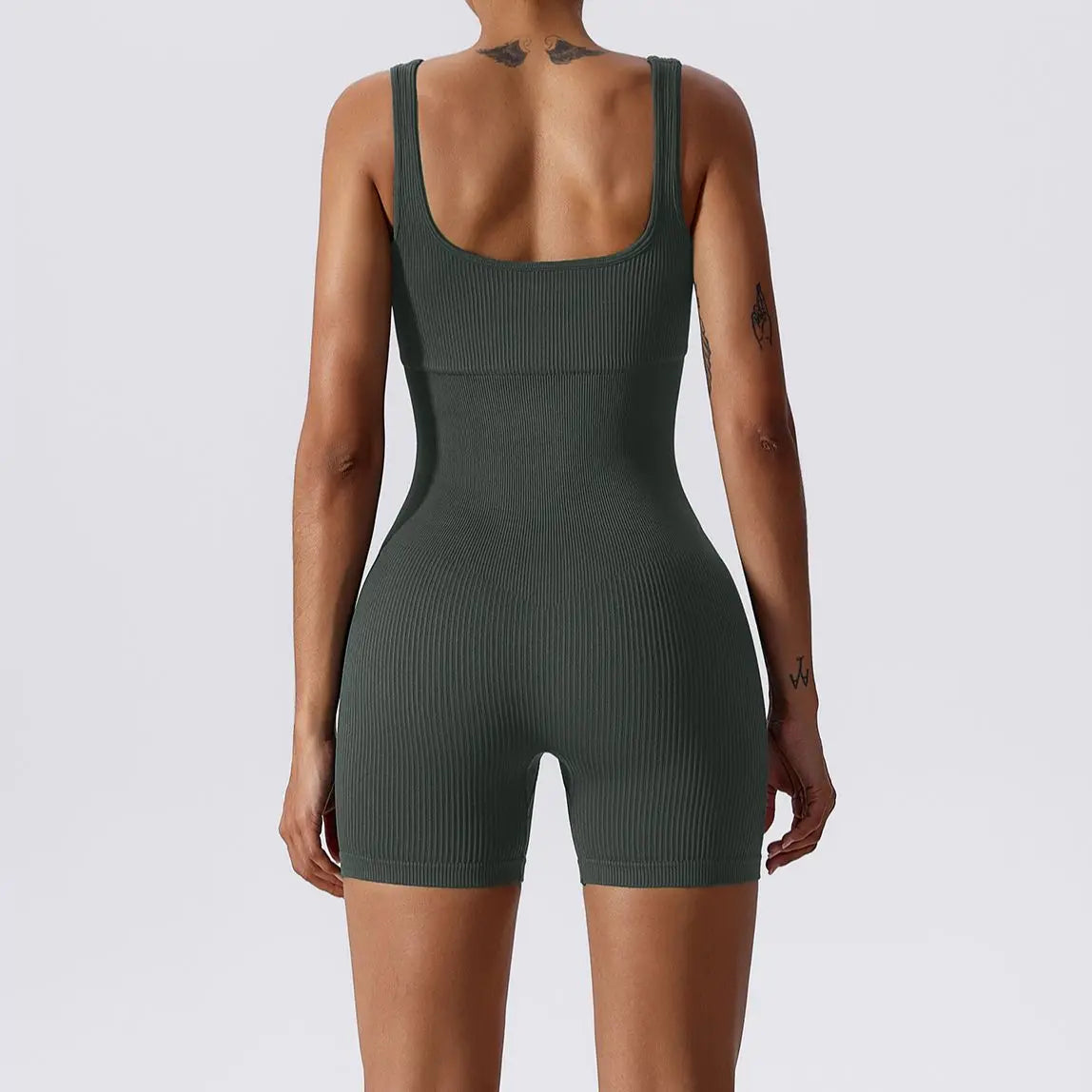 Katie Yoga Rompers Ribbed Jumpsuit