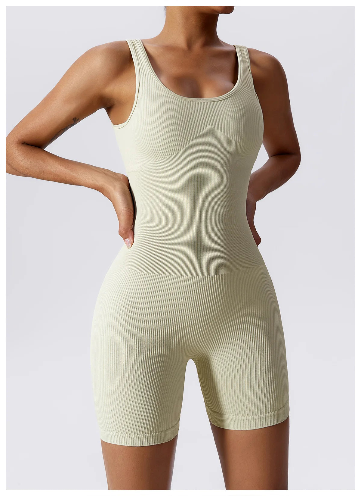 Katie Yoga Rompers Ribbed Jumpsuit