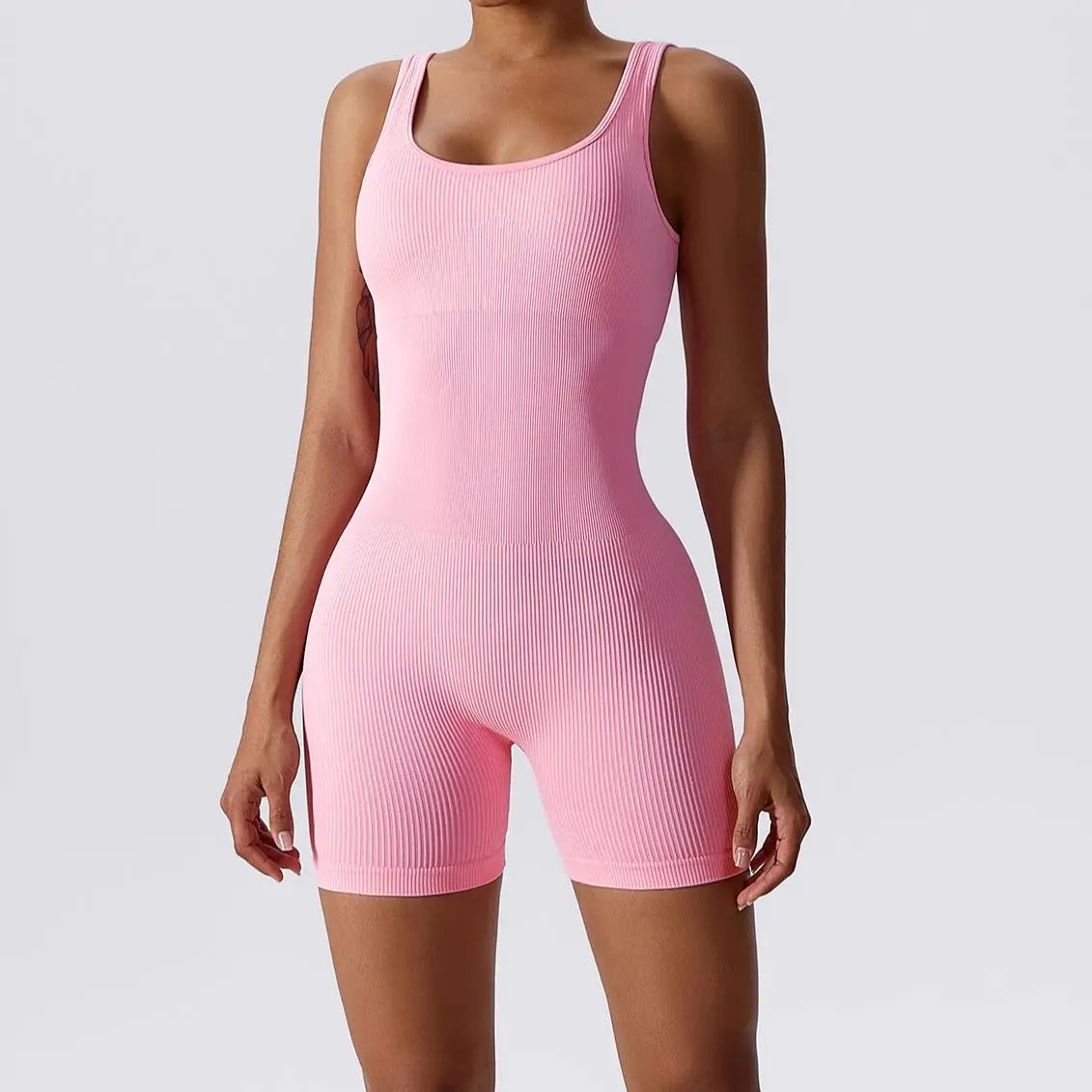 Katie Yoga Rompers Ribbed Jumpsuit