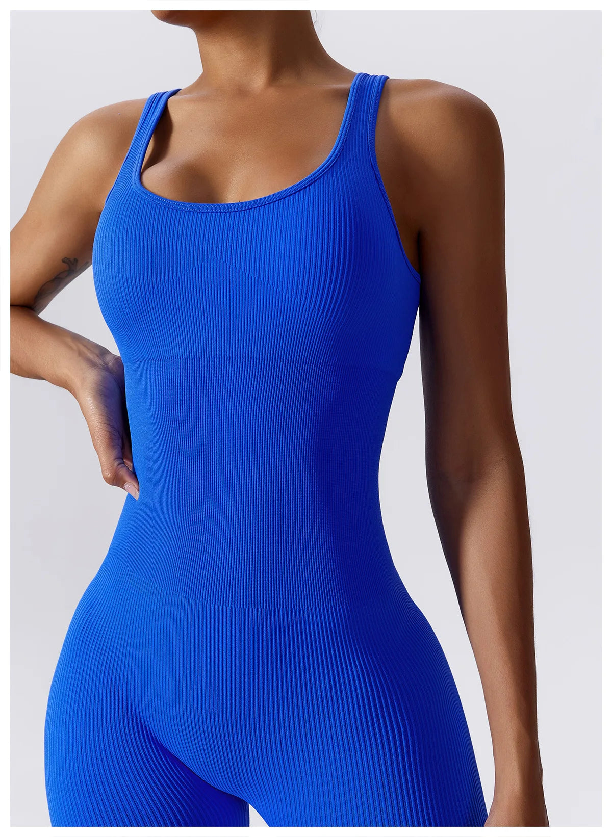 Katie Yoga Rompers Ribbed Jumpsuit